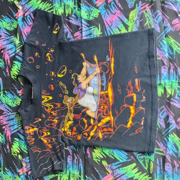 Disney Other - VTG 90s AOP Disney Aladdin Magic Carpet Ride T Shirt